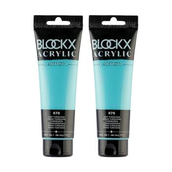 2PK Blockx Acrylic 120ml Paint Tube Art/Craft - Turquoise Green