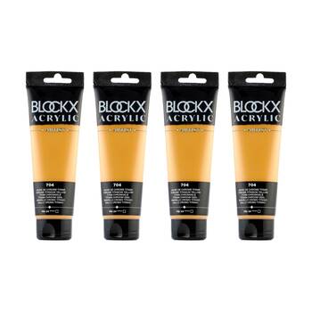 4PK Blockx Acrylic Titanium 120ml Paint Tube Art/Craft - Chrome Yellow
