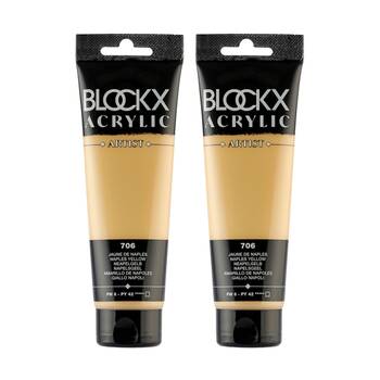 2PK Blockx Acrylic 120ml Paint Tube Art/Craft - Naples Yellow