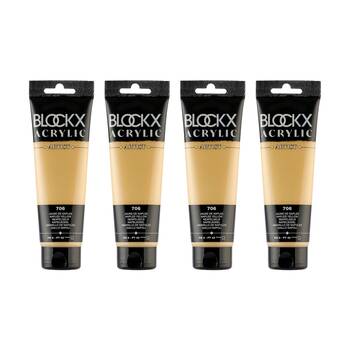 4PK Blockx Acrylic 120ml Paint Tube Art/Craft - Naples Yellow