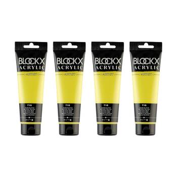 4PK Blockx Acrylic 120ml Professional Paint Tube Art/Craft - Yellow