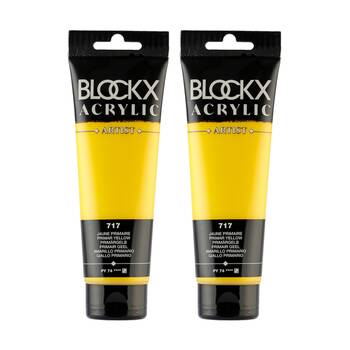 2PK Blockx Acrylic 120ml Paint Tube Art/Craft - Primary Yellow