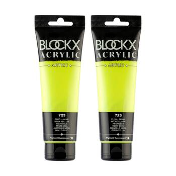 2PK Blockx Acrylic 120ml Paint Tube Art/Craft - FluorescentYellow