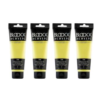 4PK Blockx Acrylic 120ml Paint Tube Art/Craft - Light Titanium Yellow