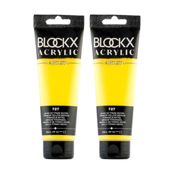 2PK Blockx Acrylic Medium 120ml Paint Tube Art/Craft - Titanium Yellow