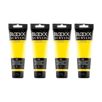 4PK Blockx Acrylic Medium 120ml Paint Tube Art/Craft - Titanium Yellow