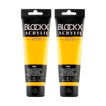 2PK Blockx Acrylic 120ml Paint Tube Art/Craft - Titanium Yellow