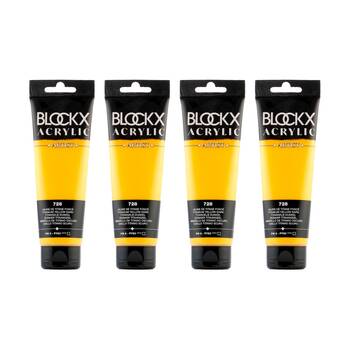 4PK Blockx Acrylic 120ml Paint Tube Art/Craft - Titanium Yellow
