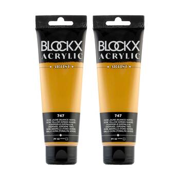 2PK Blockx Acrylic 120ml Paint Tube Art/Craft - Yellow Ochre Green