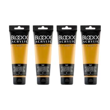 4PK Blockx Acrylic 120ml Paint Tube Art/Craft - Yellow Ochre Green