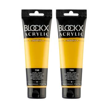 2PK Blockx Acrylic 120ml Paint Tube Art/Craft - Pearlescent Yellow