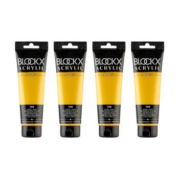 4PK Blockx Acrylic 120ml Paint Tube Art/Craft - Pearlescent Yellow
