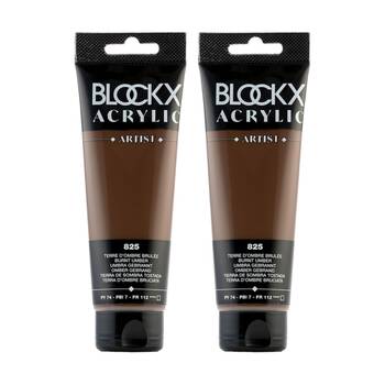 2PK Blockx Acrylic 120ml Paint Tube Art/Craft - Burnt Umber