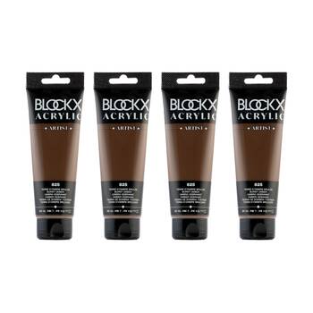 4PK Blockx Acrylic 120ml Paint Tube Art/Craft - Burnt Umber