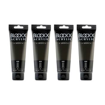 4PK Blockx Acrylic 120ml Professional Paint Tube Art/Craft - Sepia
