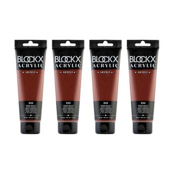 4PK Blockx Acrylic 120ml Paint Tube Art/Craft - Burnt Sienna