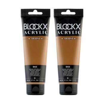 2PK Blockx Acrylic 120ml Paint Tube Art/Craft - Sienna Natural