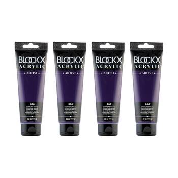 4PK Blockx Acrylic 120ml Paint Tube Art/Craft - Dioxazine Mauve