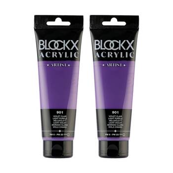 2PK Blockx Acrylic 120ml Paint Tube Art/Craft - Light Violet