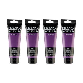 4PK Blockx Acrylic 120ml Paint Tube Art/Craft - Bright Purple