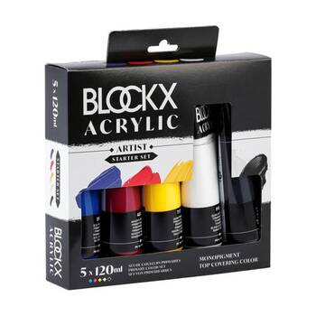 5pc Blockx Acrylic Artist Starter 20ml each Paint Tubes Art/Craft