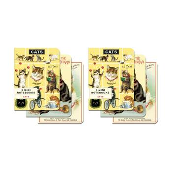 2x 3pc Cavallini Cats Notebook Mini Set Vintage Feline Stationary