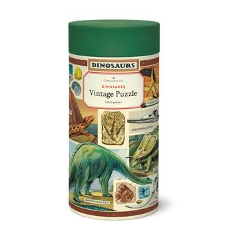 1000pc Cavallini Puzzle Dinosaurs Vintage Design Set With Poster Guide