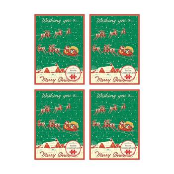 4x Cavallini Greeting Card Design 60pc Puzzle Christmas Vintage Artwork
