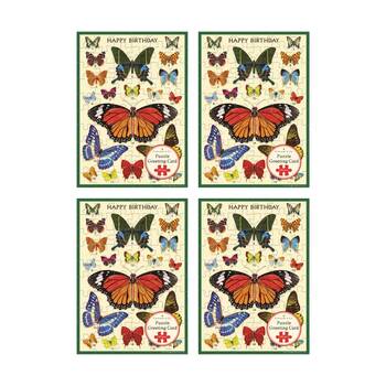 4x Cavallini Greeting Card Design 60pc Puzzle Butterflies Vintage Artwork