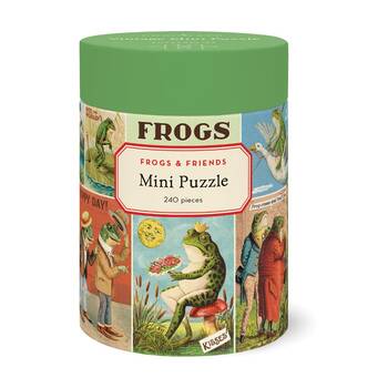 240pc Cavallini Mini Puzzle Frogs & Friends Whimsical Vintage Artwork