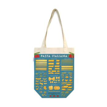 Cavallini Pasta Tote Bag Durable Cotton Vintage Italian Food Artwork