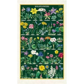 Cavallini Tea Towel Wildflowers 2 Cotton Vintage Botanical Decor 48x80cm