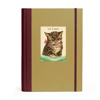 Cavallini Window Journal Hardcover Elastic Closure Lined Page Notebook Cat