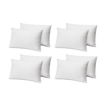 4x 2pc Crestell Neck Support Firm Pillow Set Cotton Cover Machine Washable