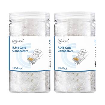 2x 100pc Cruxtec C6-UR50 RJ45 CAT6 UTP Connectors 24K Gold Plated