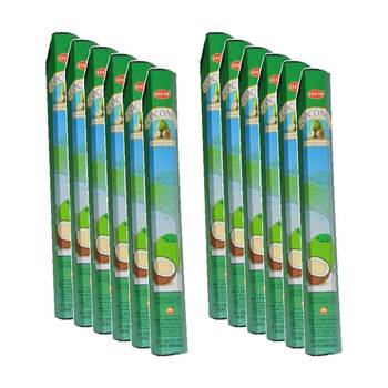 12PK HEM Home Fragrance Scented Smelling Incense Sticks Packet Set Coconut