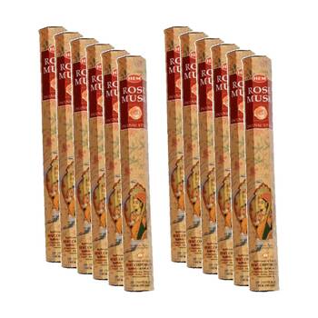 12PK HEM Home Fragrance Scented Smelling Incense Sticks Packet Set Rose Musk