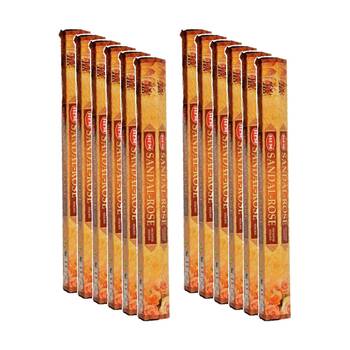 12PK HEM Home Fragrance Scented Smelling Incense Sticks Packet Set Sandal Rose