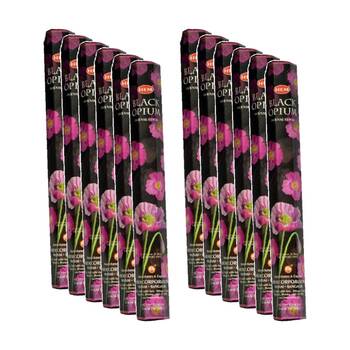 12PK HEM Home Fragrance Scented Smelling Incense Sticks Packet Set Black Opium