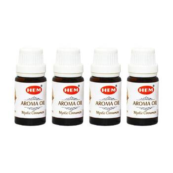 4PK HEM Home Fragrance Scented Smelling Oil Bottle 10ml Mystic Cinnamon