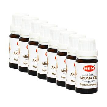 8PK HEM Home Fragrance Scented Smelling Oil Bottle 10ml Mystic Cinnamon