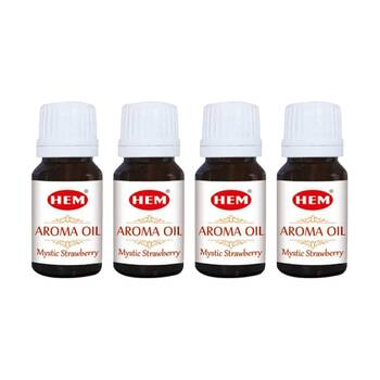 4PK HEM Home Fragrance Scented Smelling Oil Bottle 10ml Mystic Strawberry