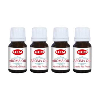 4PK HEM Home Fragrance Scented Smelling Oil Bottle 10ml Mystic Red Fruits