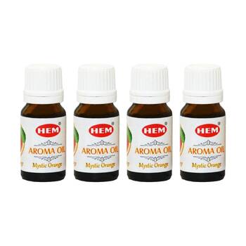 4PK HEM Home Fragrance Scented Smelling Oil Bottle 10ml Mystic Orange