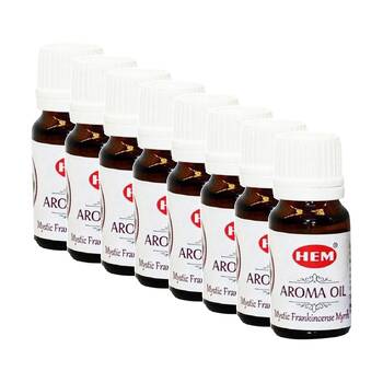 8PK HEM Home Fragrance Scented Smelling Oil Bottle 10ml Mystic Frankincense Myrh