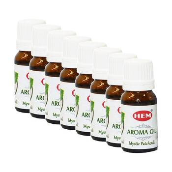 8PK HEM Home Fragrance Scented Smelling Oil Bottle 10ml Mystic Patchouli