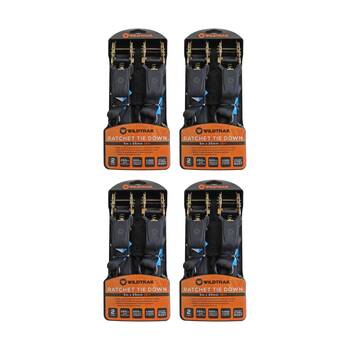 4PK 2pk Wildtrak Ratchet Tie Down Straps Heavy Duty Steel Body 5m x 25mm