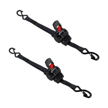 2pc Wildtrak Heavy-Duty Retractable Ratchet Tie Down Straps 3.5m