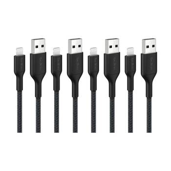 4PK Belkin BoostCharge MFi-Certified USB-A to Lightning Charging Cable 15cm Blk