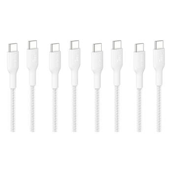 4PK Belkin BoostCharge Pro 240W Braided USB-C to C Charging Cable 1m White